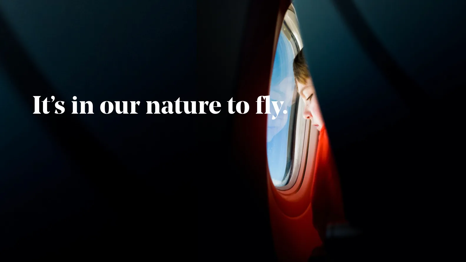 Maple image of woman looking to aircraft's window design by Edmond Huot