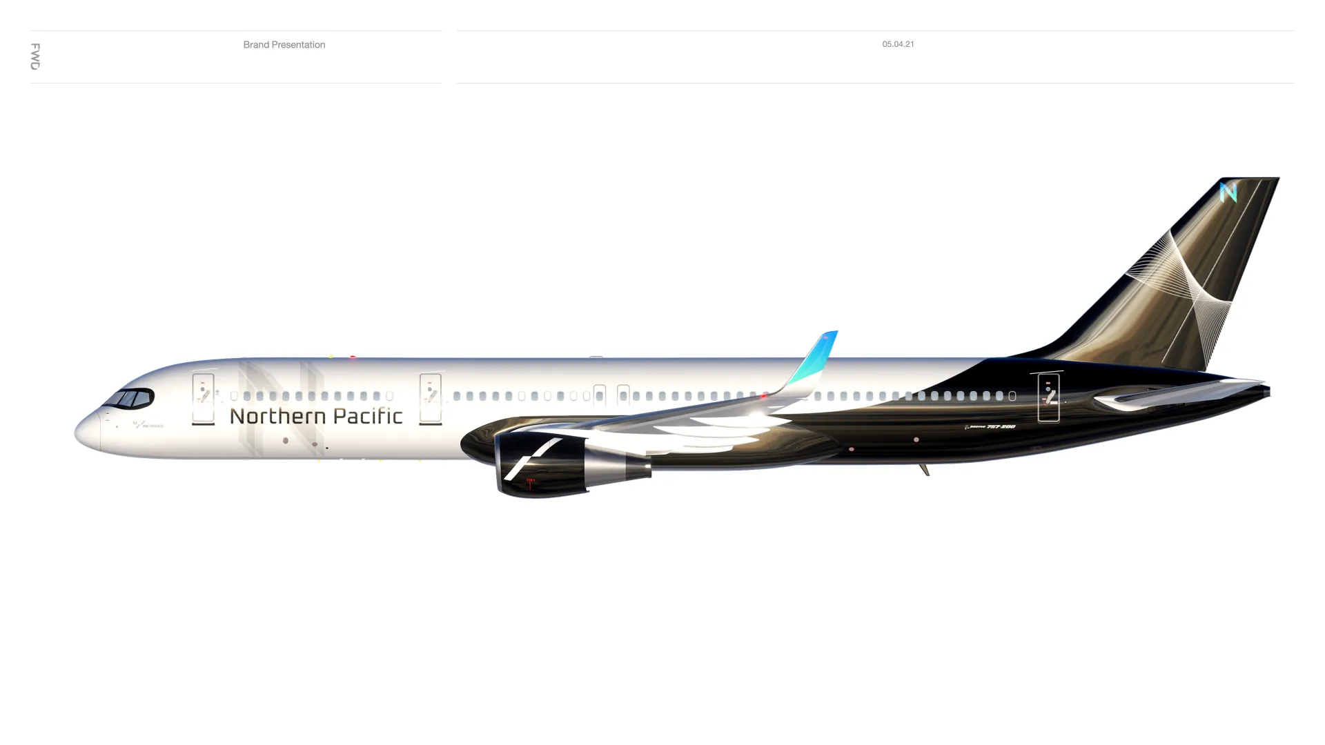 Northern Pacific Airways side image of  the Aircraft's livery design by Edmond Huot