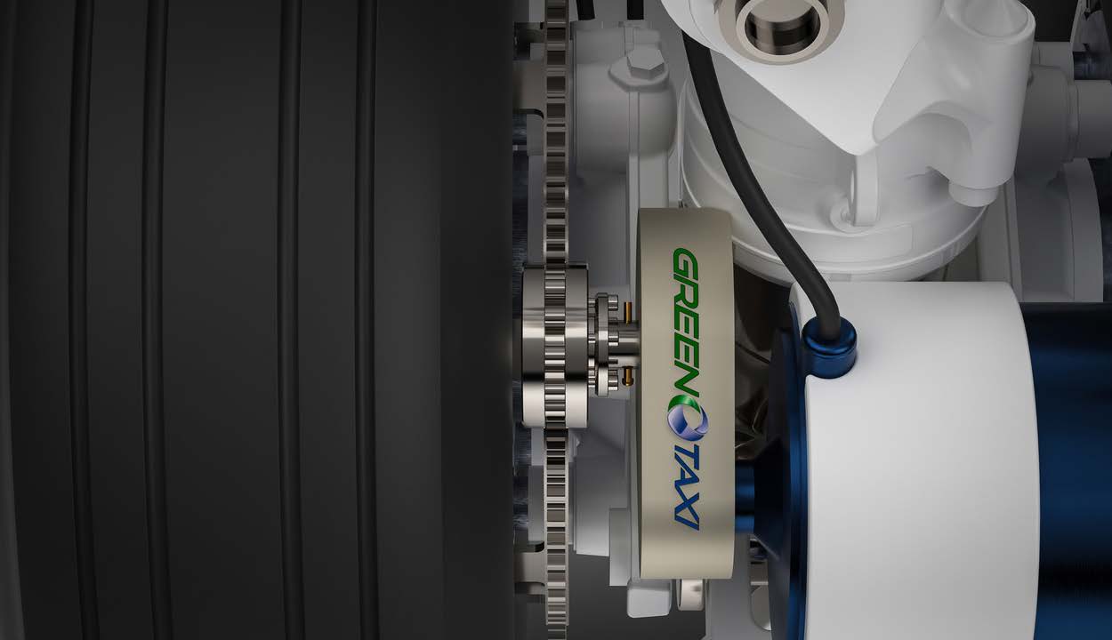 The APU will provide electrical power to drive the taxi motor through gearing assemblies on the inside of one main landing gear wheel. [Courtesy: Green Taxi Solutions]