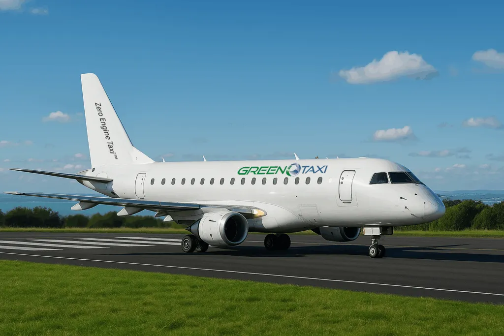 Embraer 175 with Green Taxi Logo