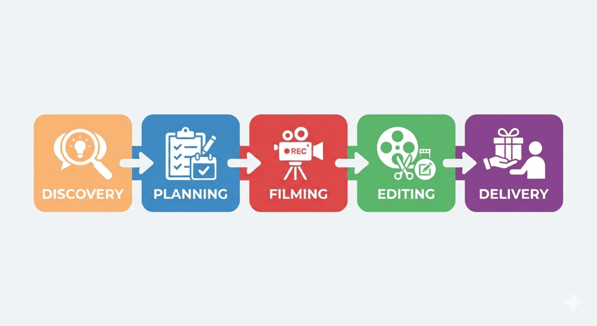 Video production process from planning through final delivery