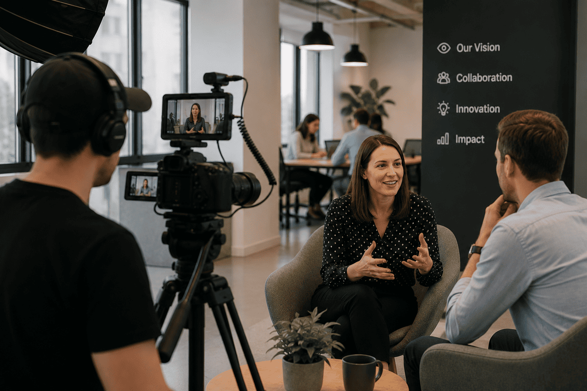 Authentic corporate video production featuring real employees