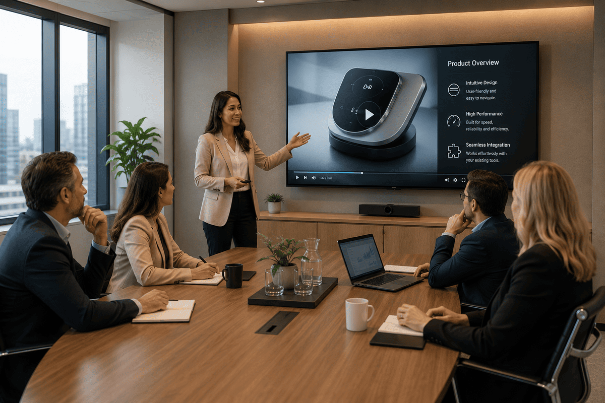 Product demonstration video explaining a complex business solution