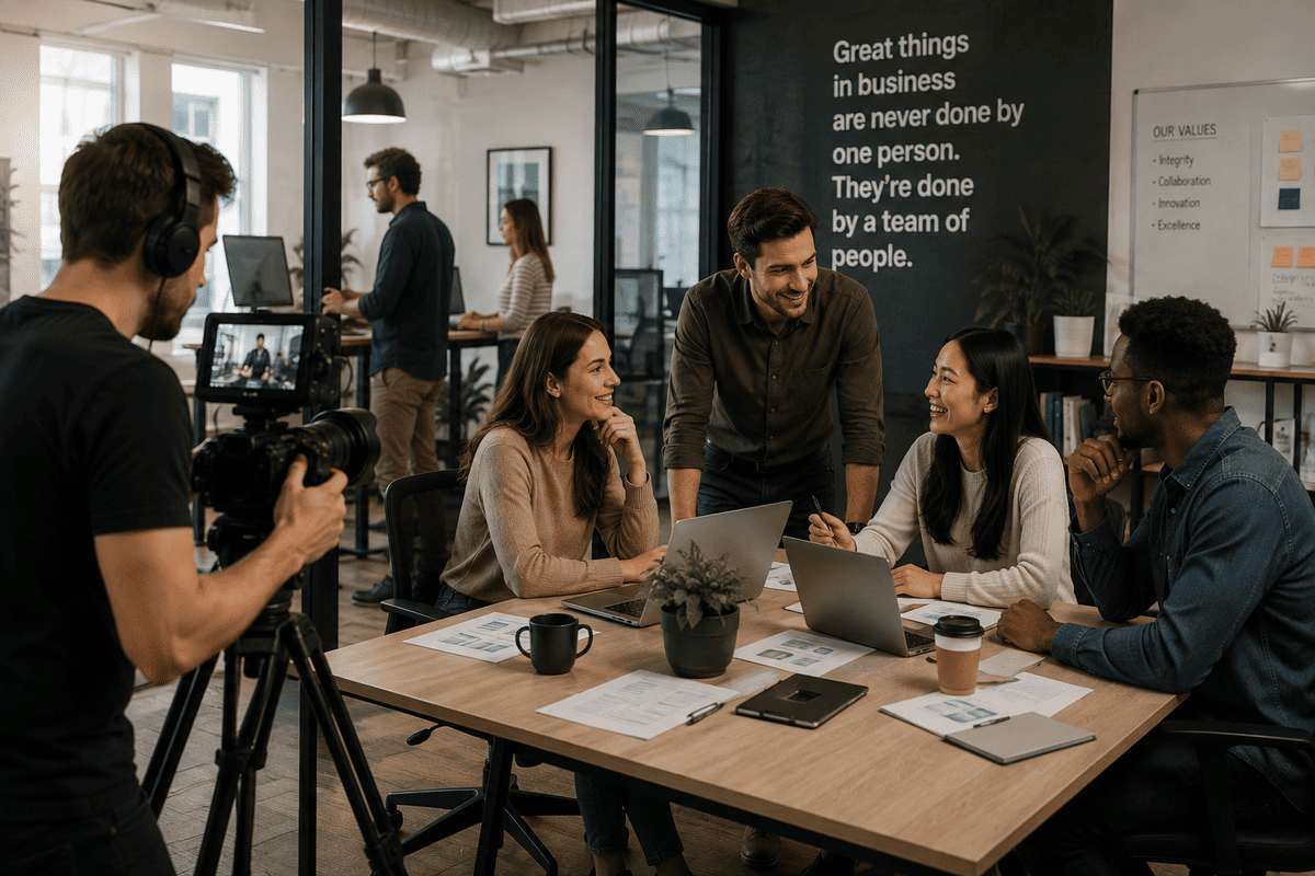 Recruitment and company culture video showing employees in the workplace
