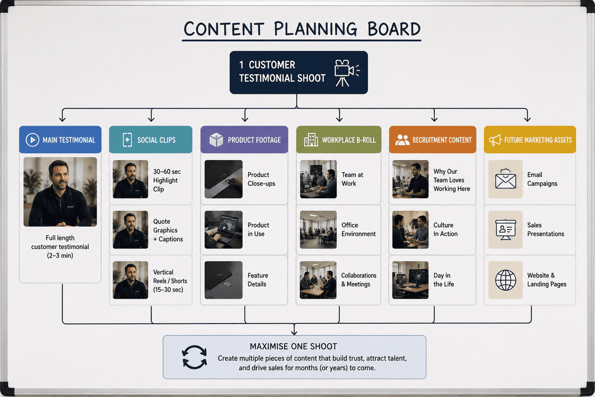 Repurposing B-roll from one video production into multiple marketing assets