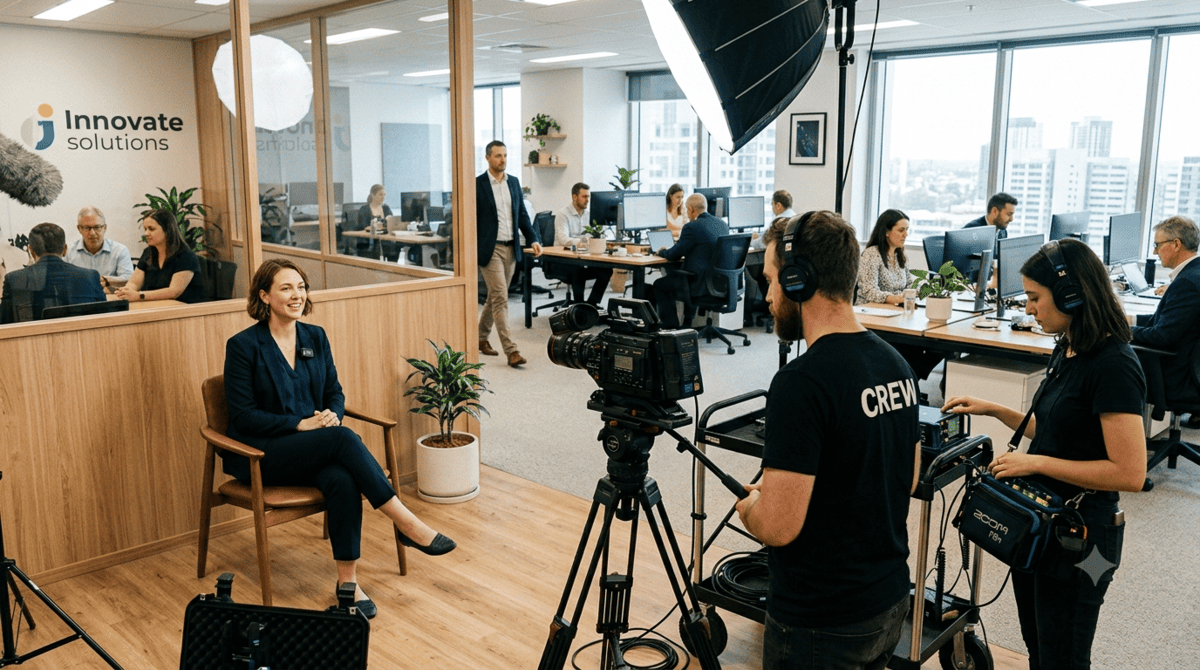 Customer testimonial video helping a website visitor build trust in a business