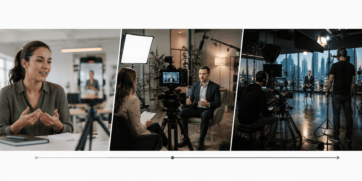 Different levels of video production quality for business content
