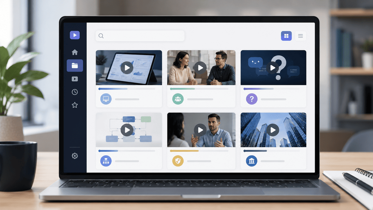 Organised sales video library for reusable B2B content