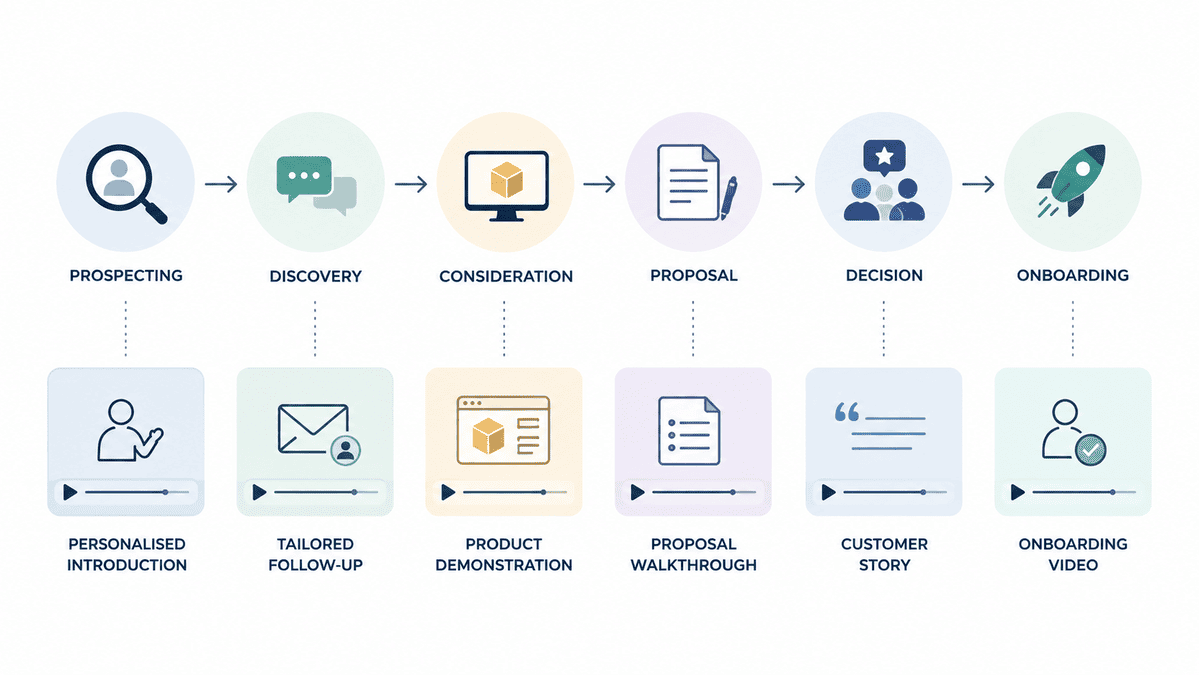 Video content mapped to stages of the B2B sales process