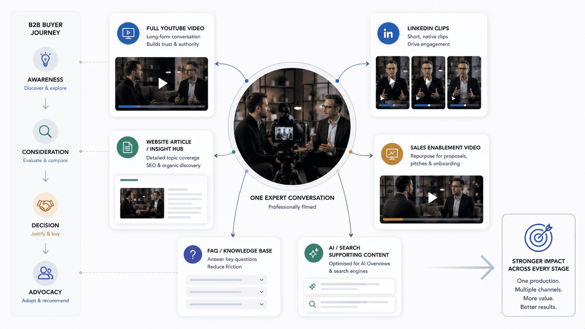 One video production repurposed across B2B marketing channels