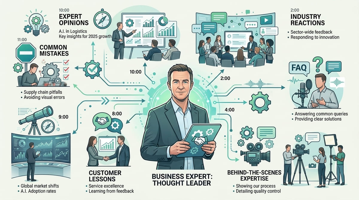 B2B LinkedIn video content ideas for business expertise