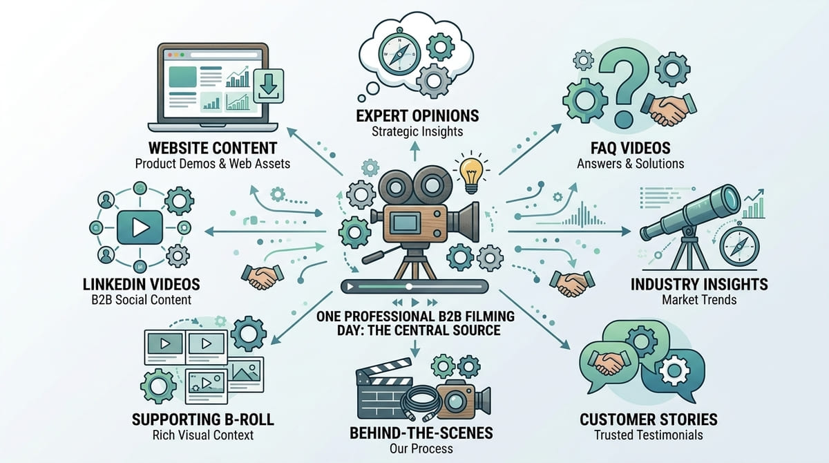 One B2B filming day creating multiple LinkedIn video assets