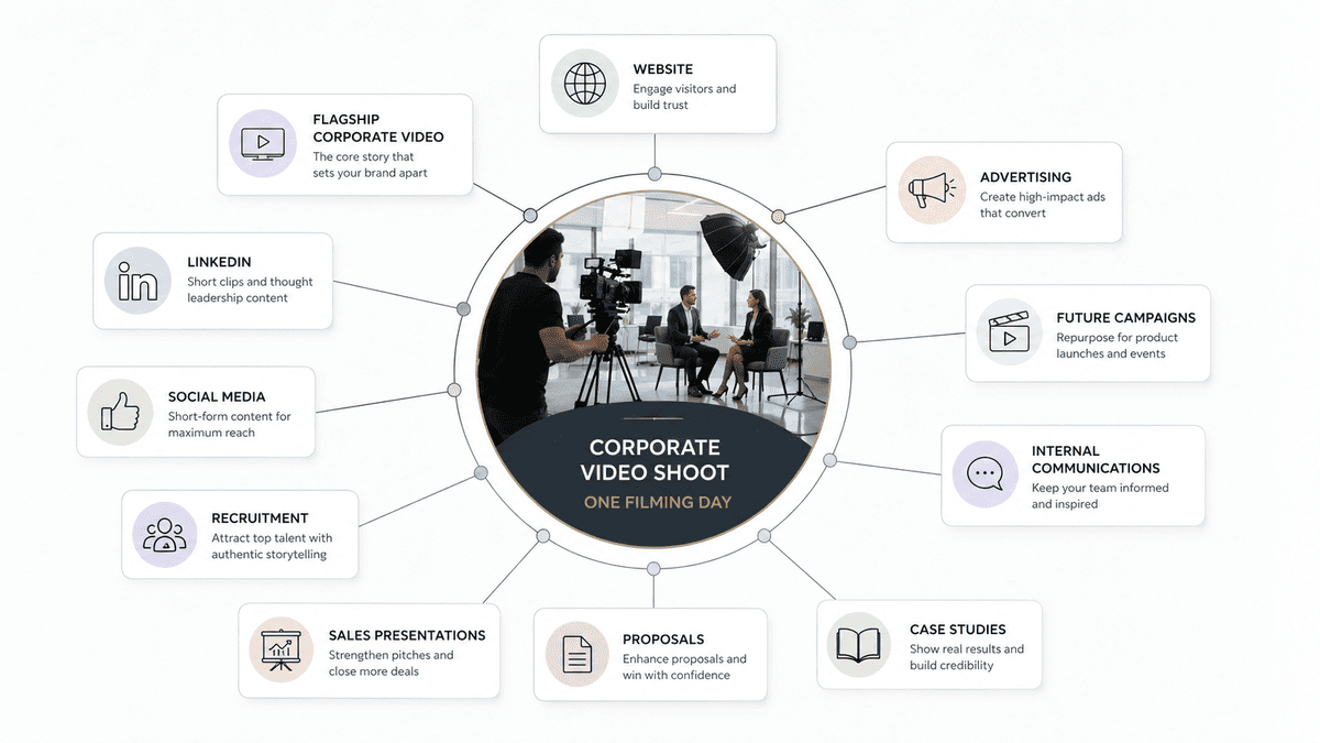 Corporate video footage planned for multiple business uses