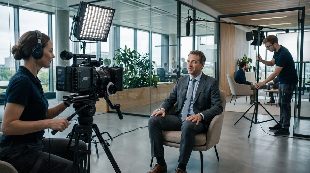 Business leader during a professional corporate video interview