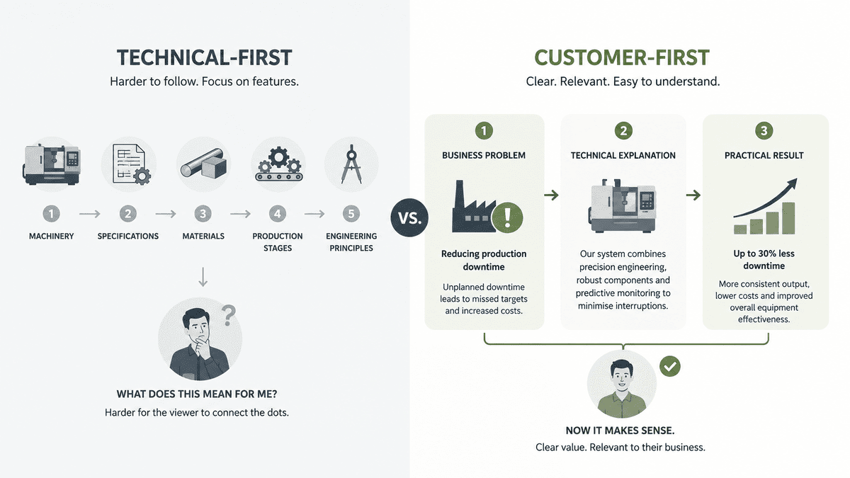 Customer problem versus technical-first approach to video content