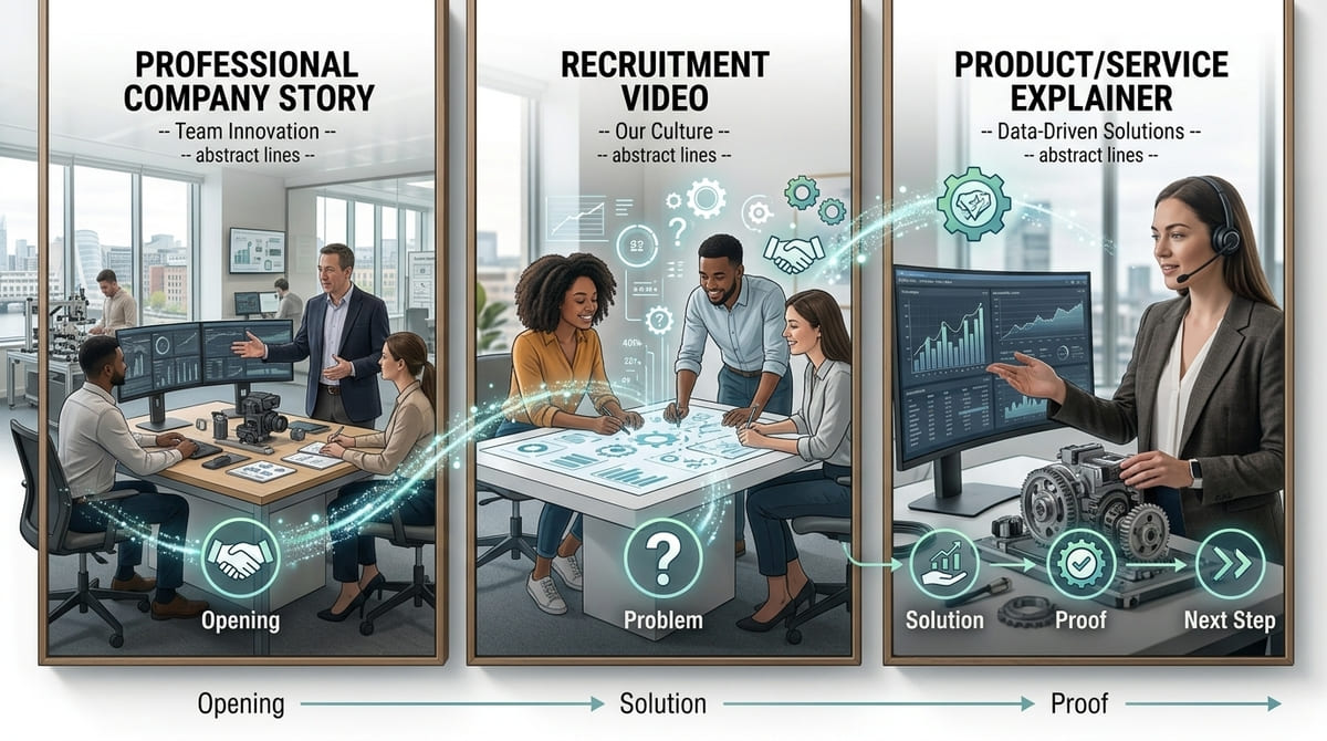 Examples of company, recruitment and product corporate videos