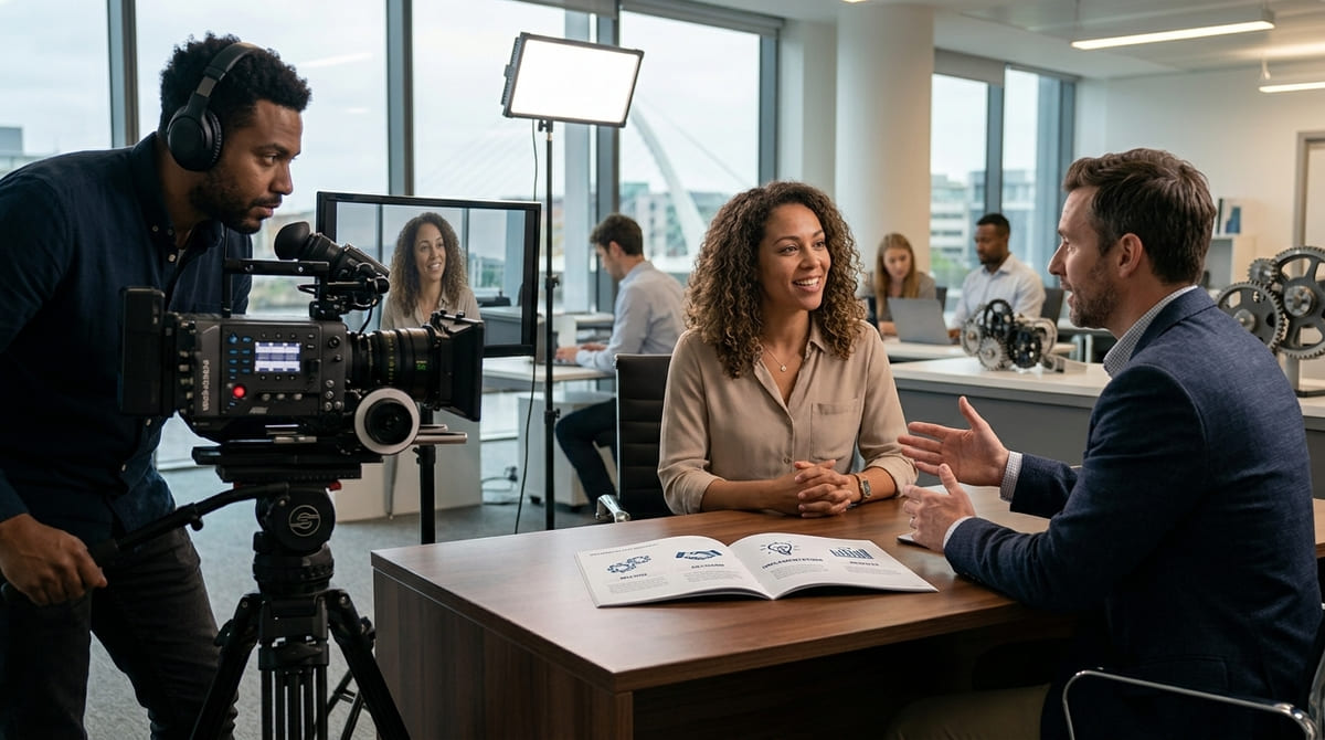 Customer interview for a B2B case study video
