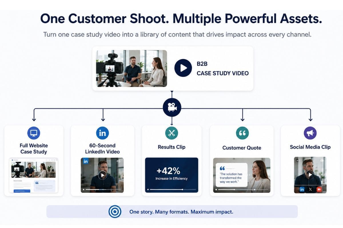 Repurposing one B2B case study video into multiple marketing assets