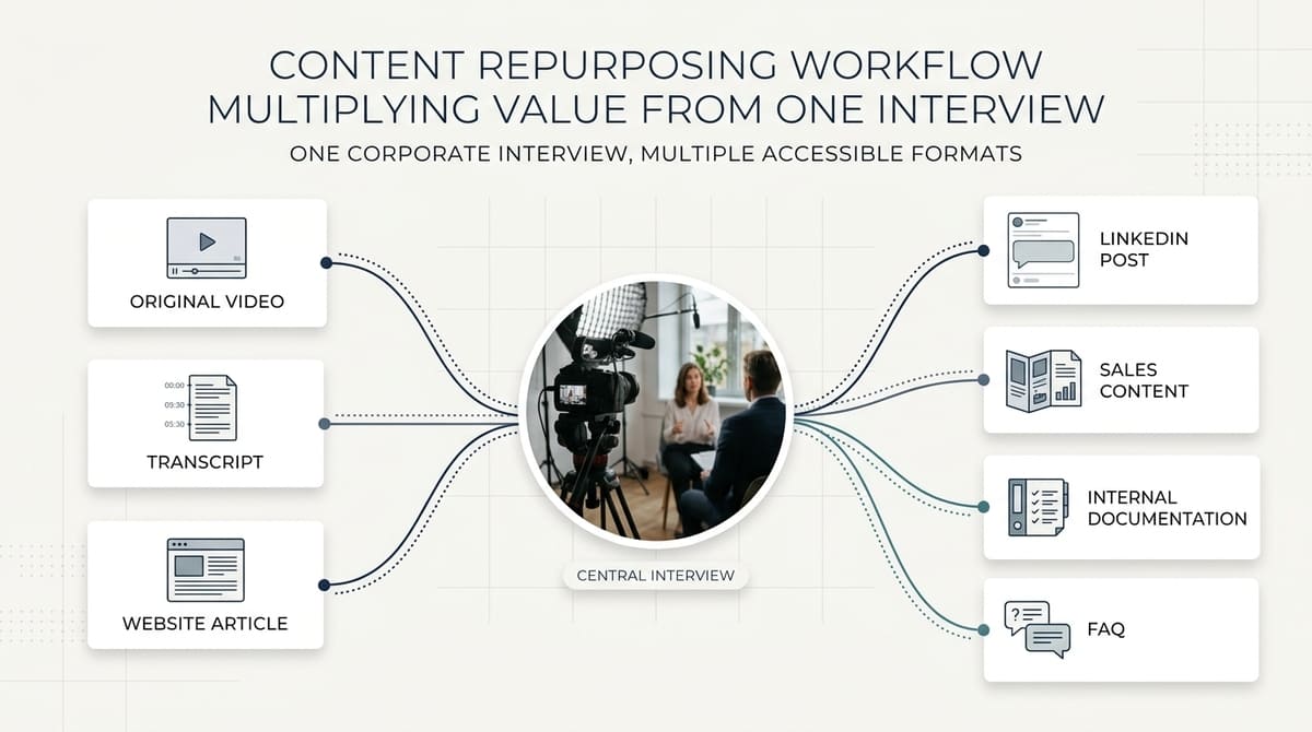 Turning a corporate video transcript into multiple accessible content assets