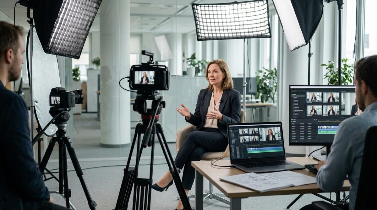 Professional services expert recording FAQ videos
