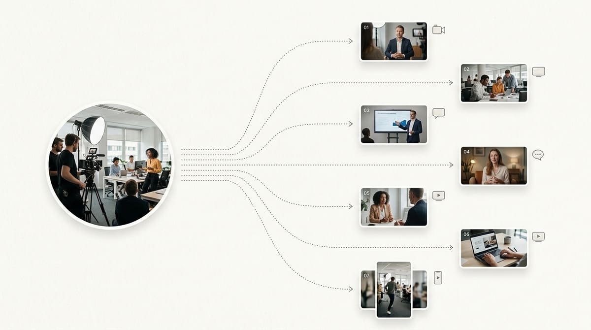 Corporate filming day creating multiple professional services video assets