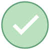 White checkmark inside a green circle.