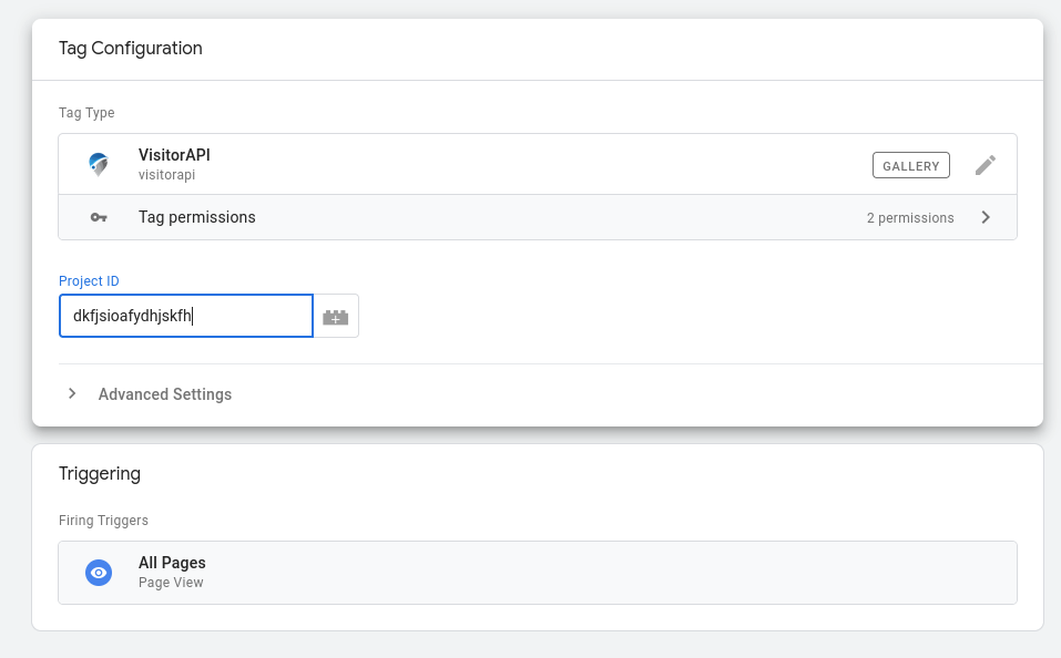 config VisitorAPI tag