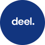 a blue circle with the word del on it