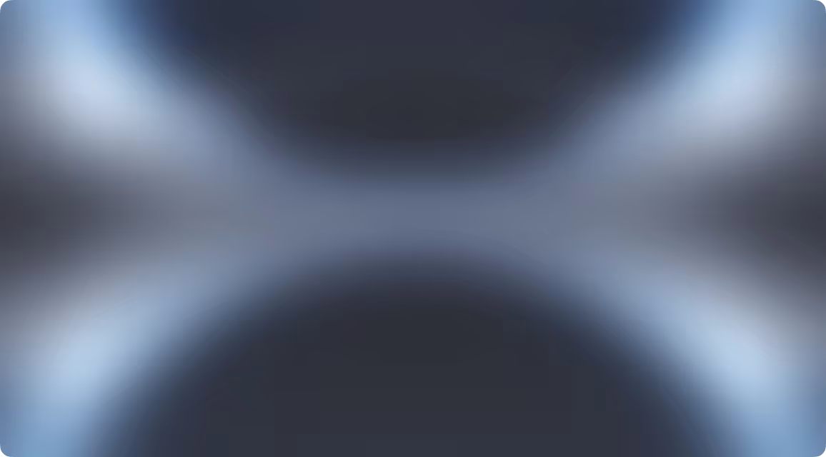 Abstract dark blue and gray background with symmetrical, soft light blue glowing gradients converging from the corners.