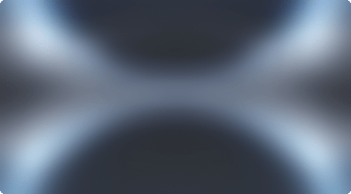 Abstract dark blue and gray background with symmetrical, soft light blue glowing gradients converging from the corners.