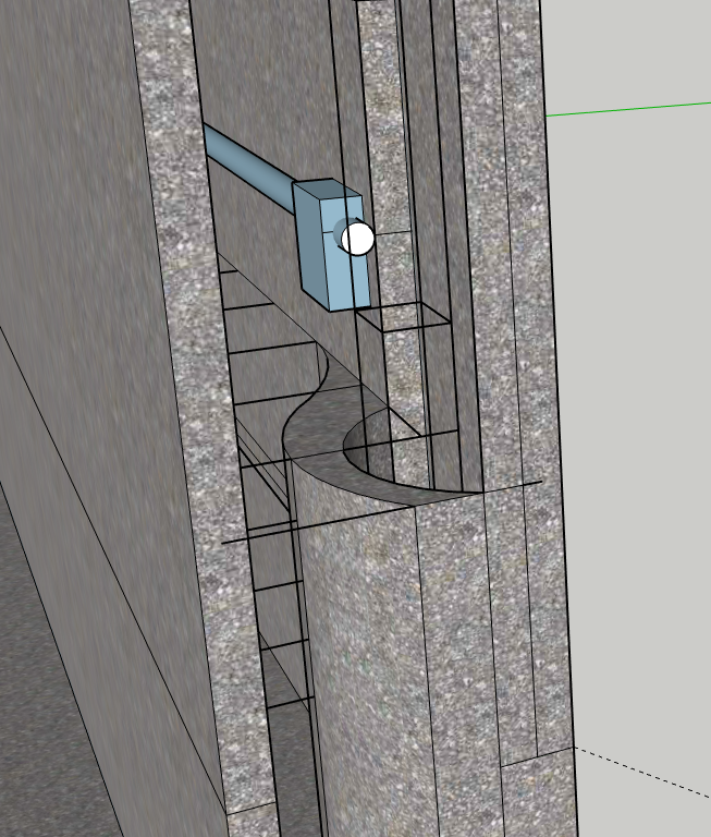 Architectural Drawing of Inside of Wall showing electrical component placement