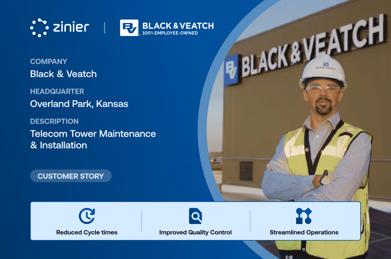Black & Veatch Transforms Telecom Tower Maintenance with Zinier