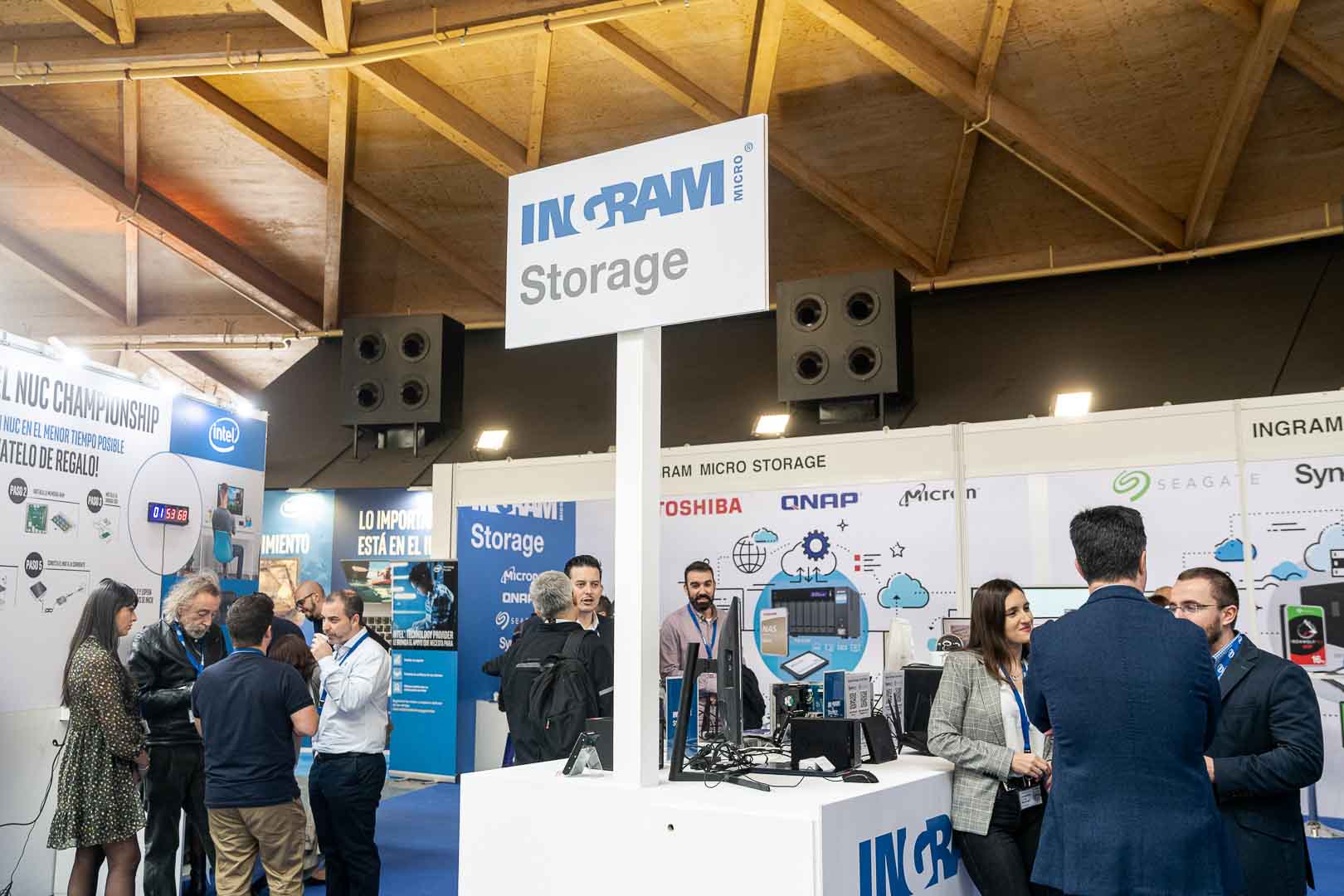 Detalle del stand de Ingram Storage en el Simposium de Ingram Micro Iberia en Barcelona.