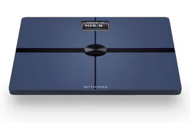 Withings smart body scale displaying weight 105.9 pounds.