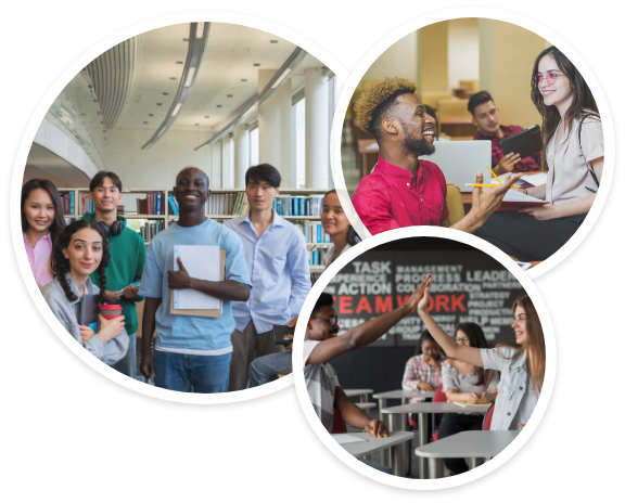 Collage image for college and university students