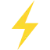 Yellow lightning bolt icon on a transparent background.