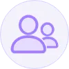 Icon of two user figures representing an application review or user group.