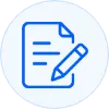 Icon of a document with lines and a pencil overlapping the bottom right corner.