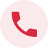 Red telephone handset icon on a pale pink circular background.