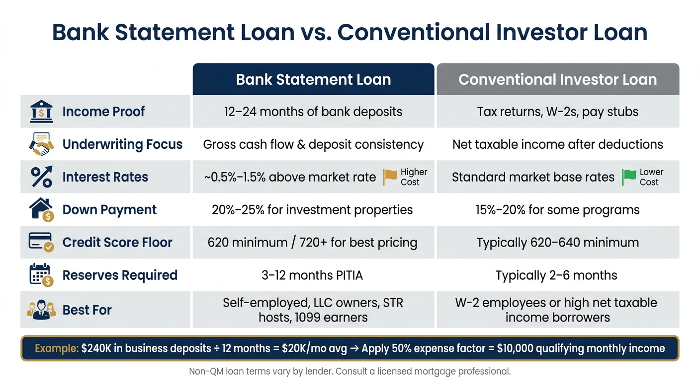 Bank Statement Loan vs. Conventional Investor Loan: Key Differences