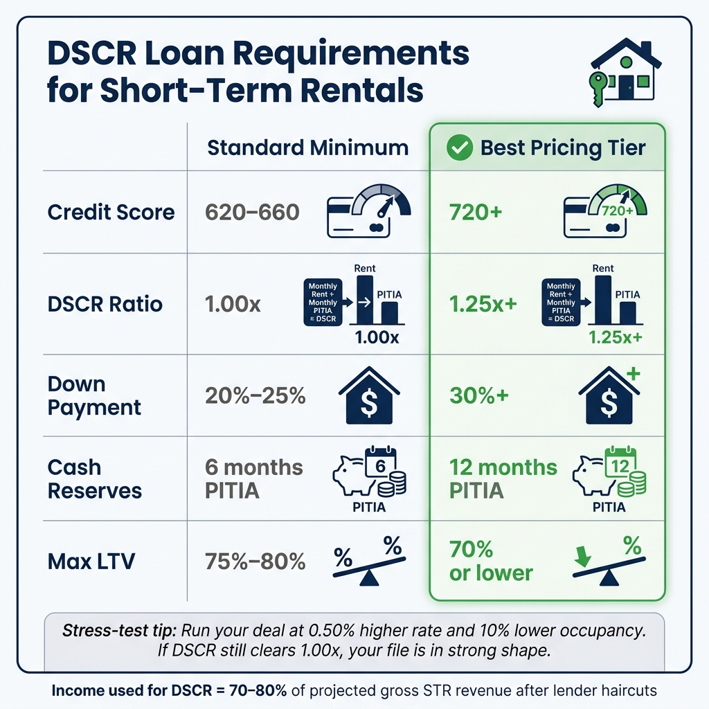 DSCR Loan Requirements for Short-Term Rentals: Key Thresholds at a Glance