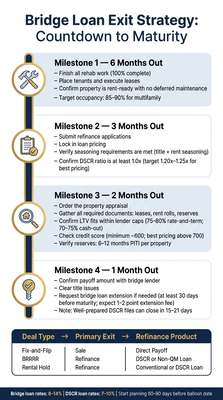 Bridge Loan Exit Strategy Timeline: 6-Month Countdown to Refinance