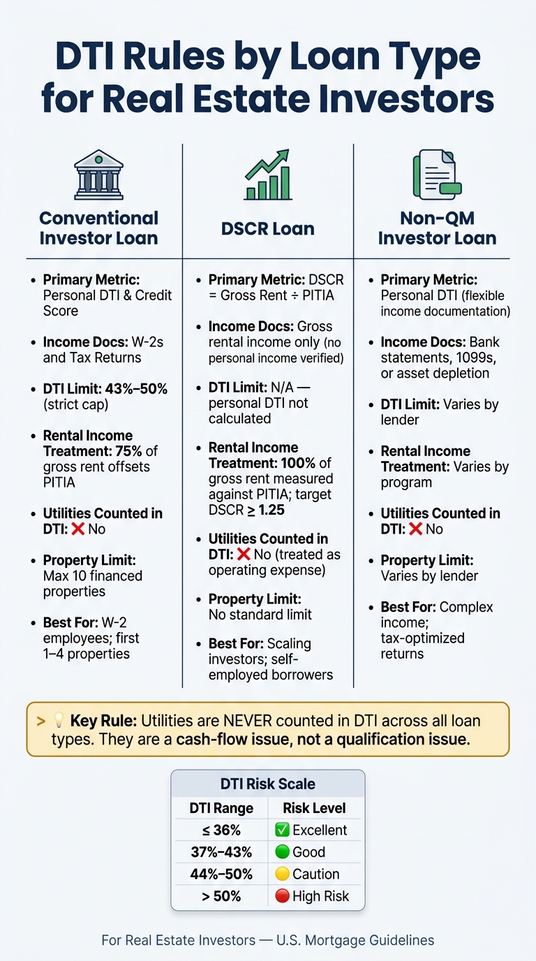DTI Rules by Loan Type: Conventional vs. DSCR vs. Non-QM for Real Estate Investors