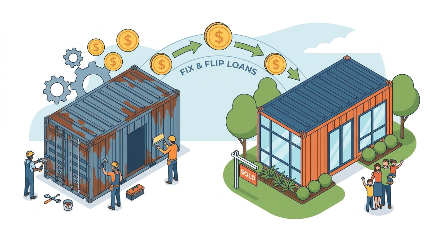 Fix and flip loans for shipping container home builds