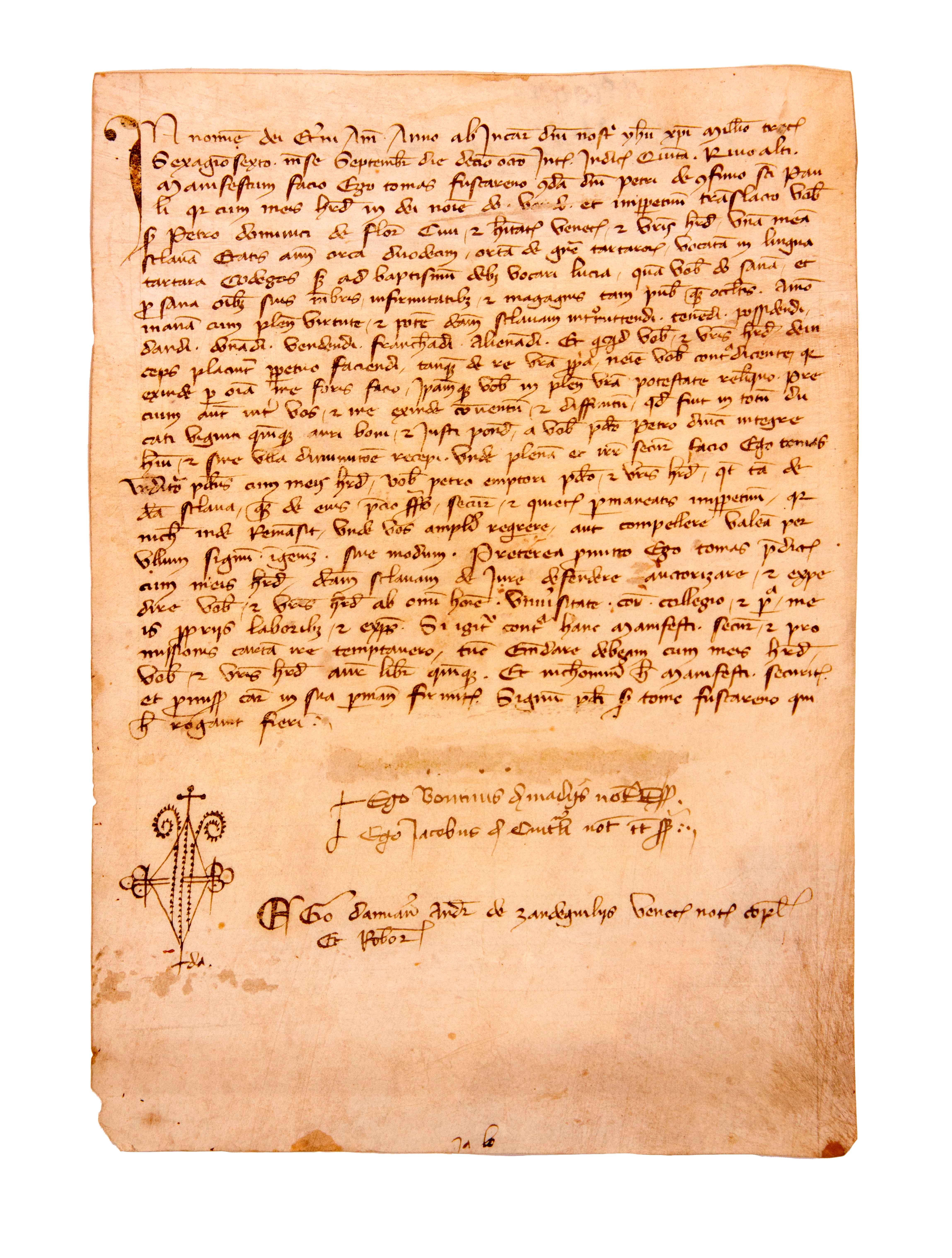 Archivio Storico di Camaldoli, Fondo Camaldoli, Diplomatico 751, Vendita di una schiava, 1366 settembre 18