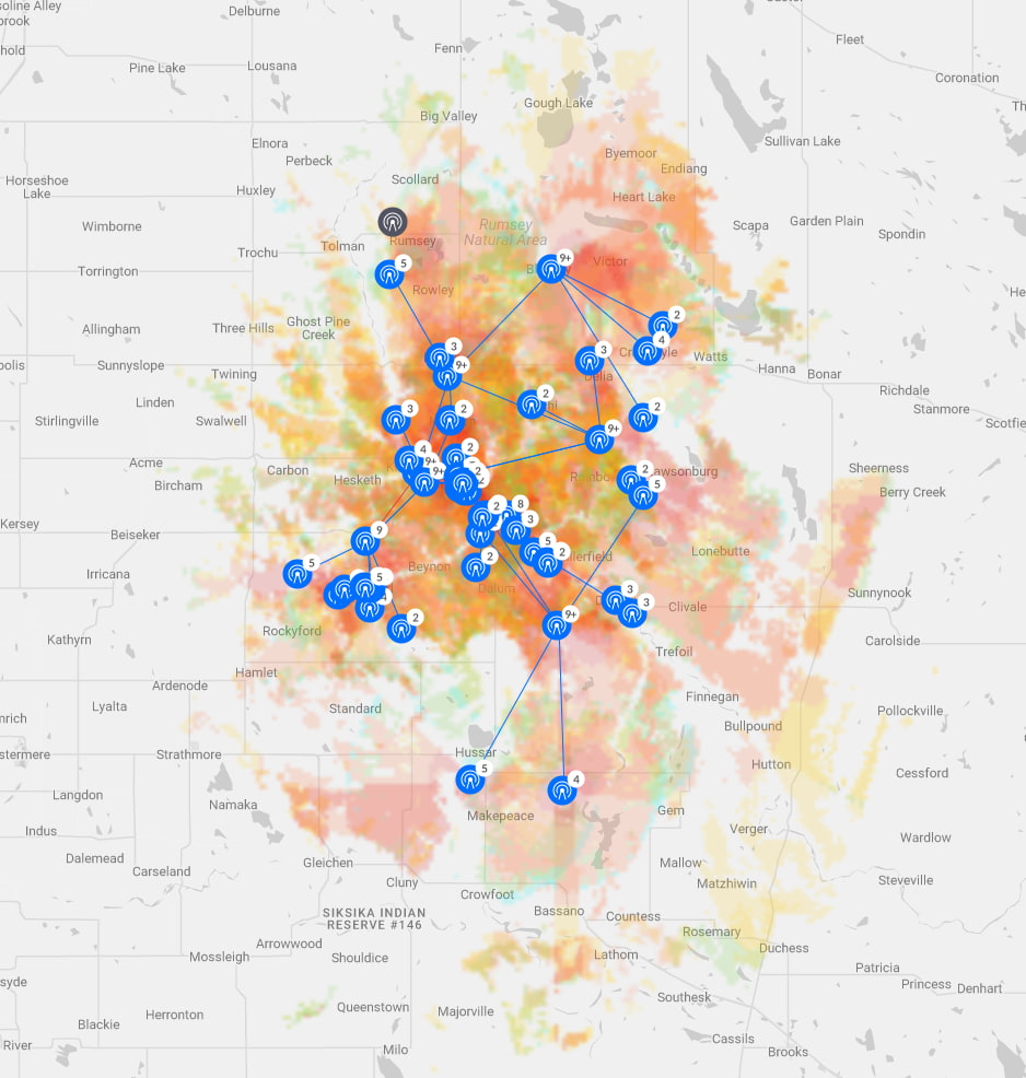 A image of service coverage by  AIS