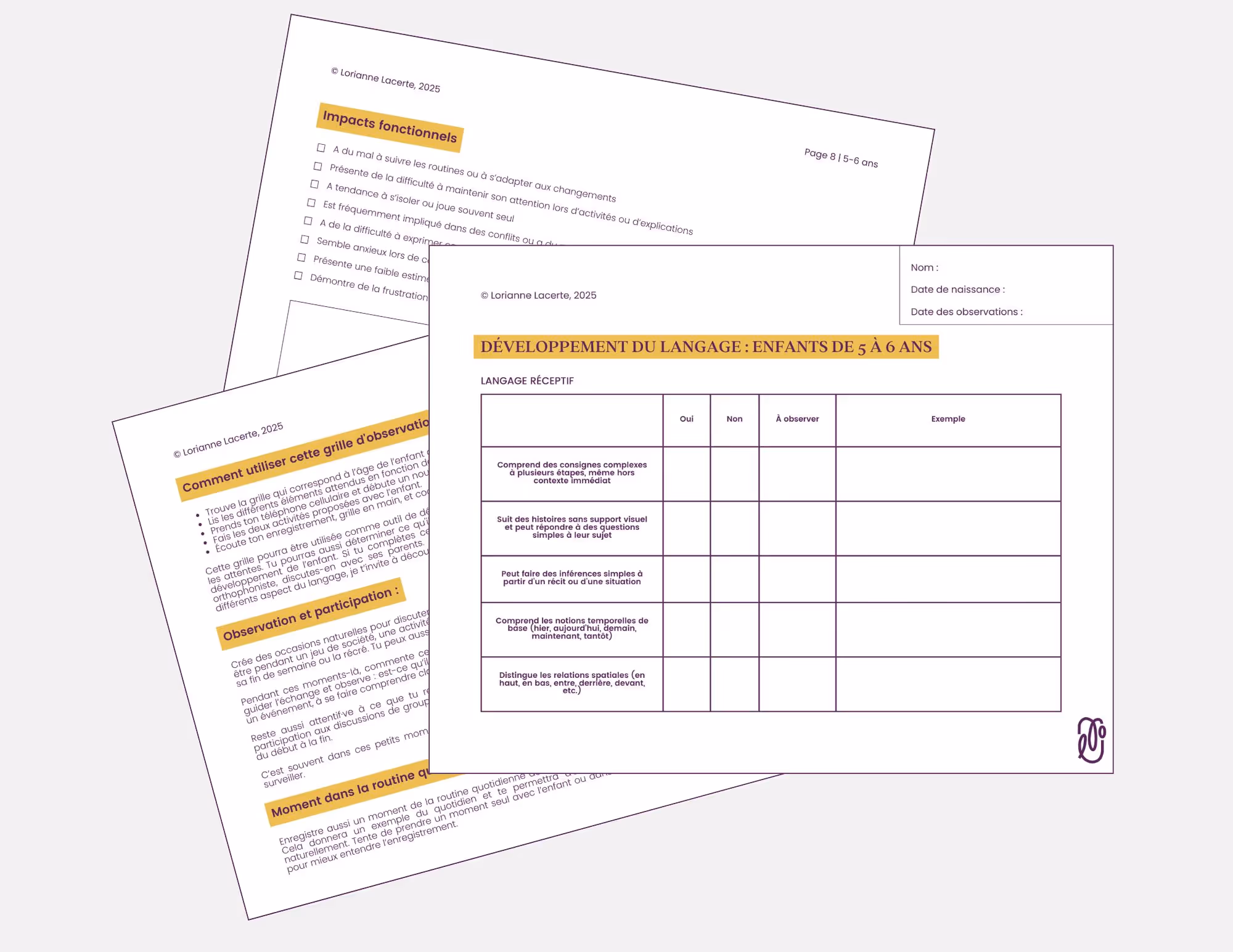 Outil de dépistage du langage - exemple