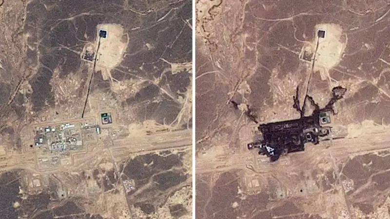 Imágenes satelitales del oleoducto Este-Oeste en Arabia Saudí antes y después del ataque con drones