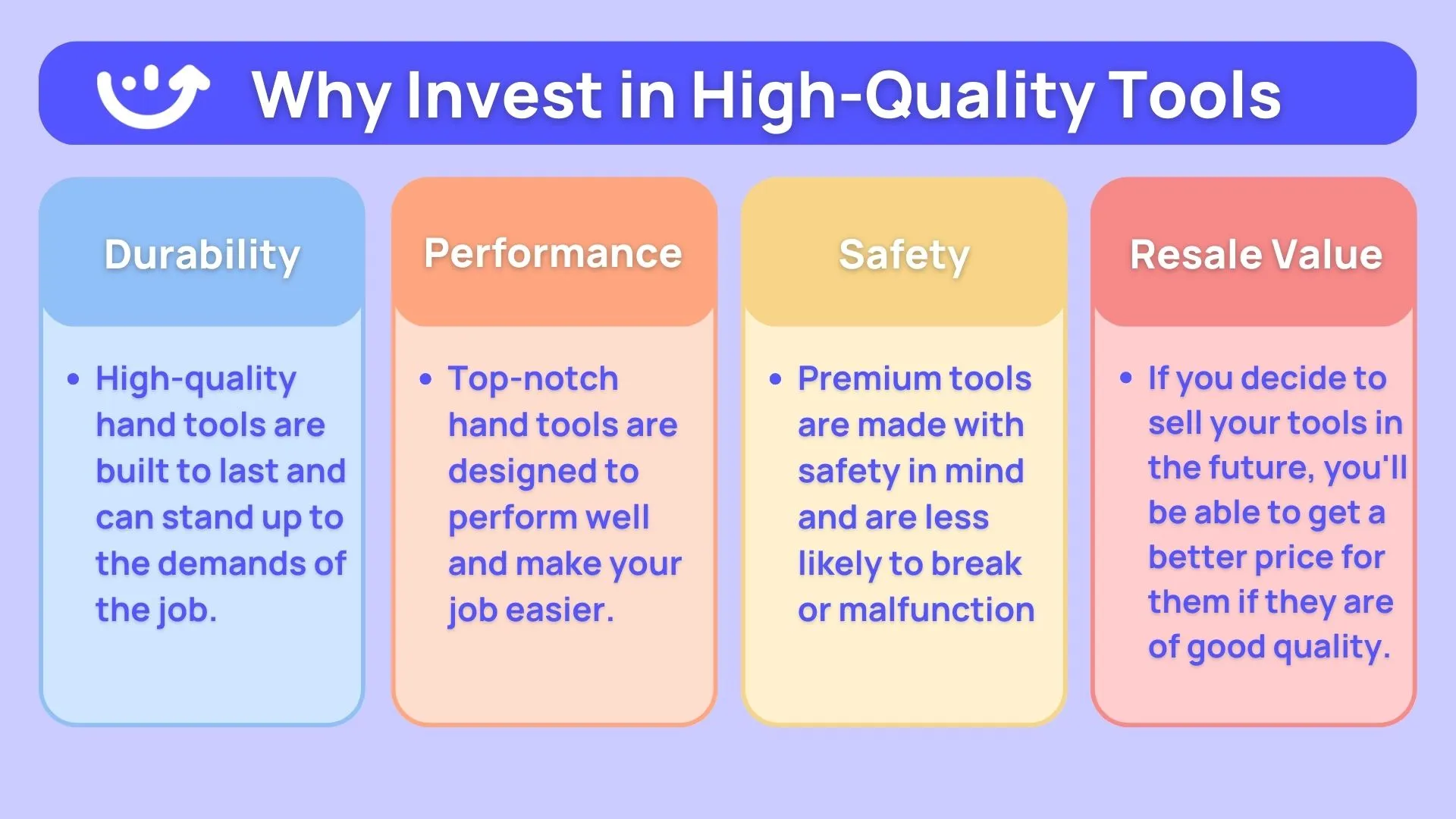 chart of why to invest in high quality tools