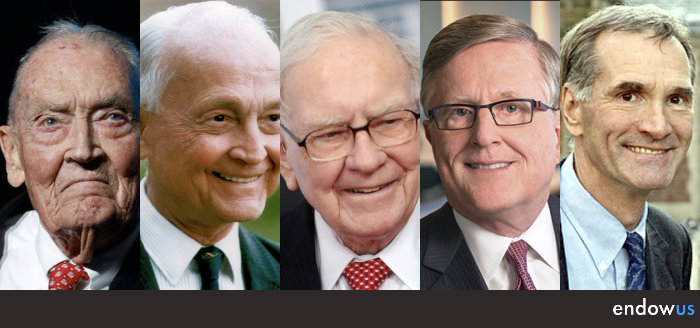 image of Buffett, Bogle, Booth, Templeton, and Swensen